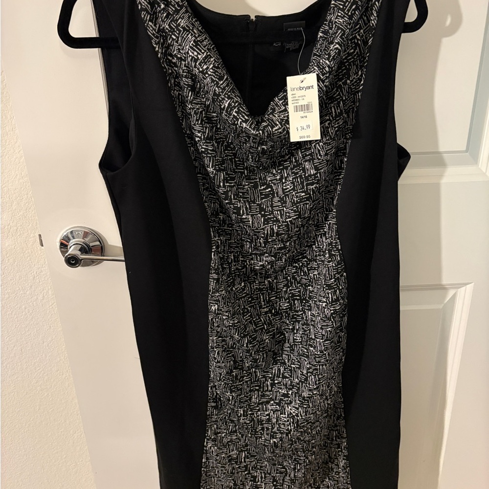 Lane Bryant Black and White Midi Dress